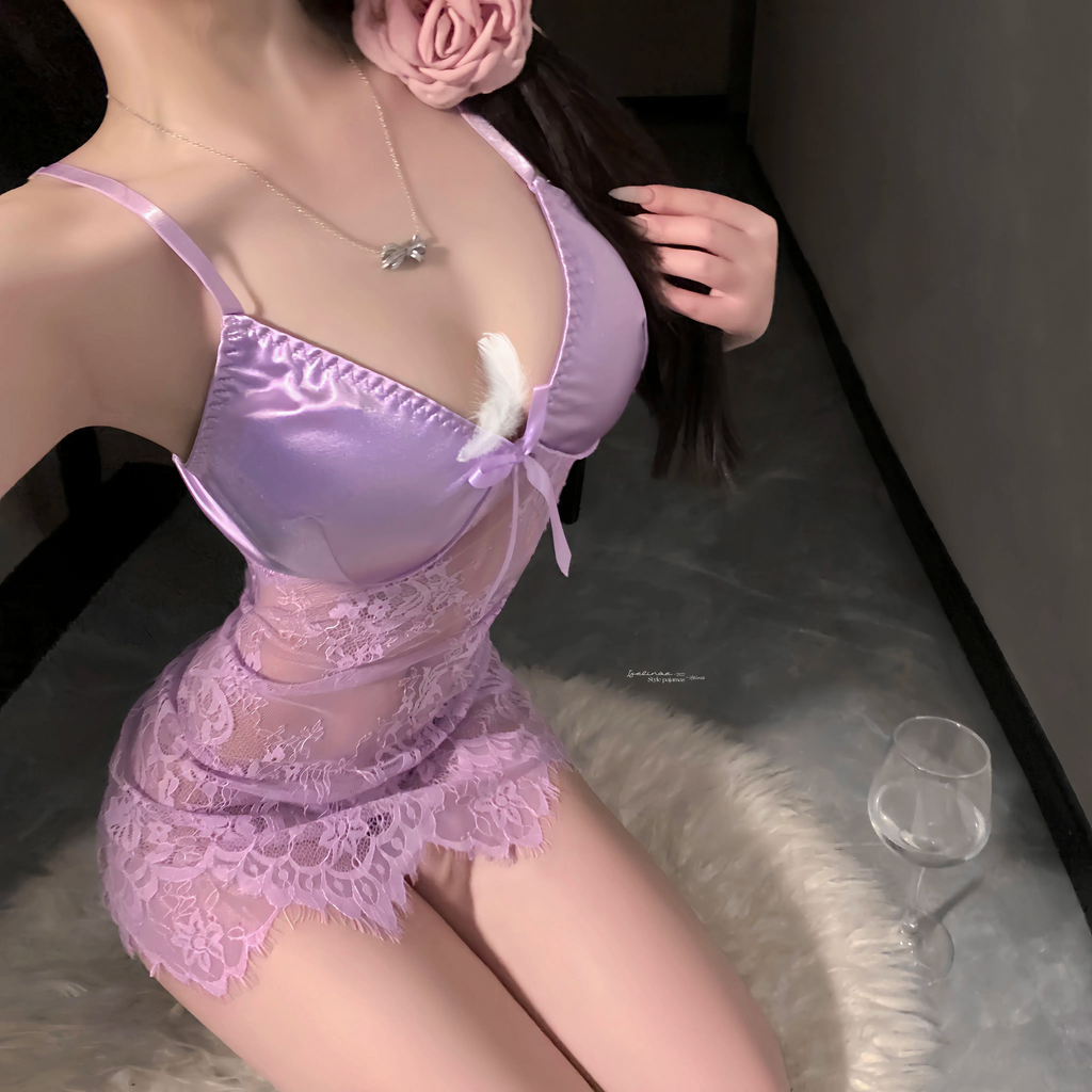 purple lace dress HA2954