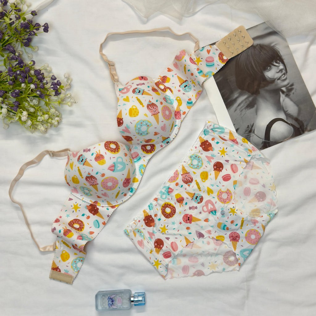 Ice Cream & Donut Bra Set