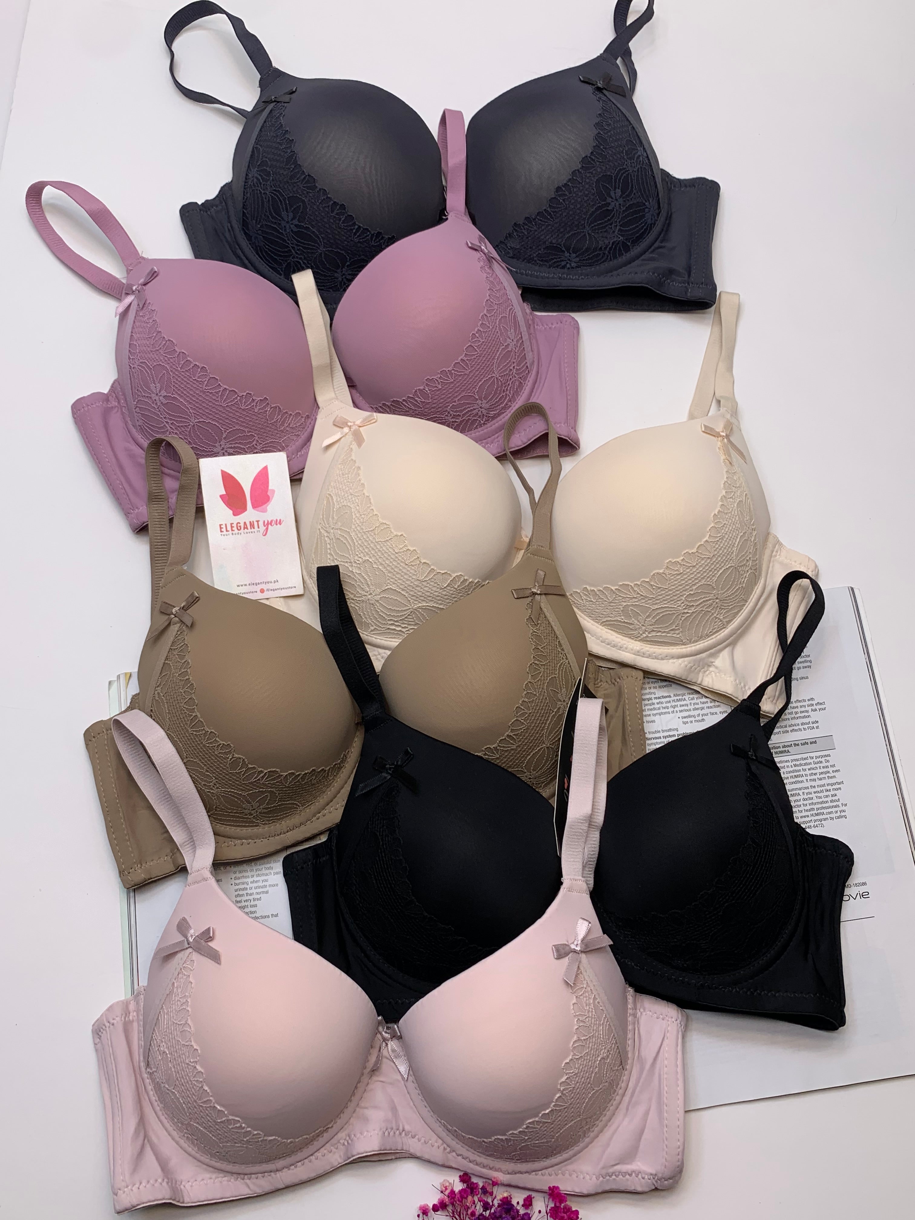 Elegant Double Padded Pushup Wire Bra (Pack of 2)