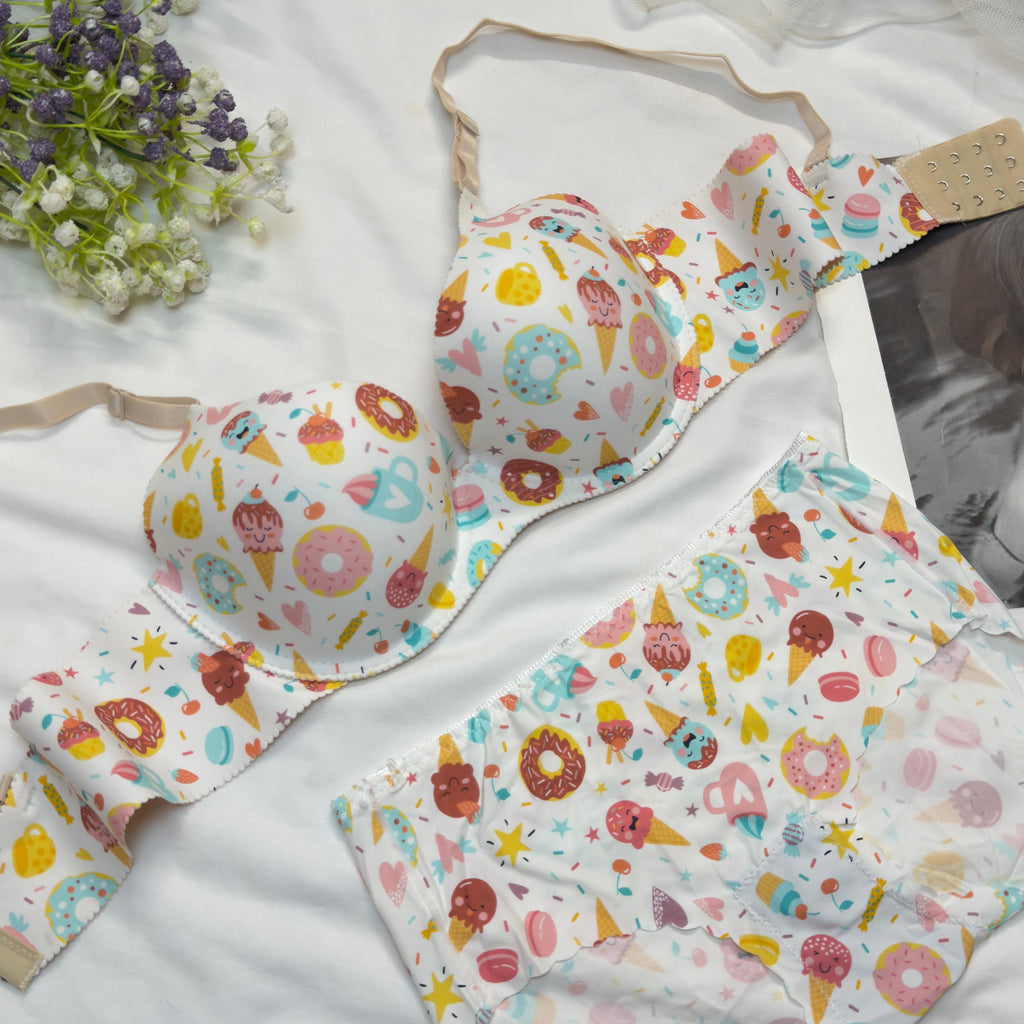 Ice Cream & Donut Bra Set