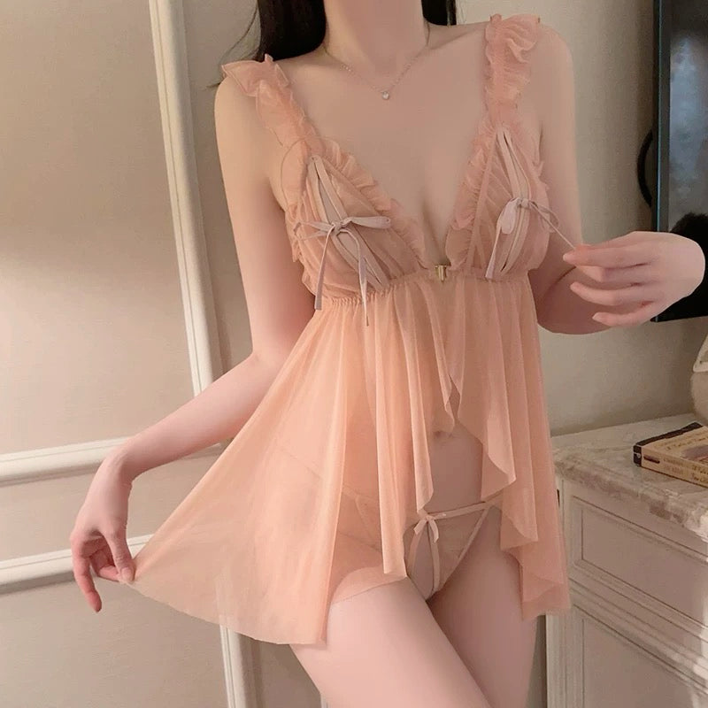 Bow mesh dress HA2861