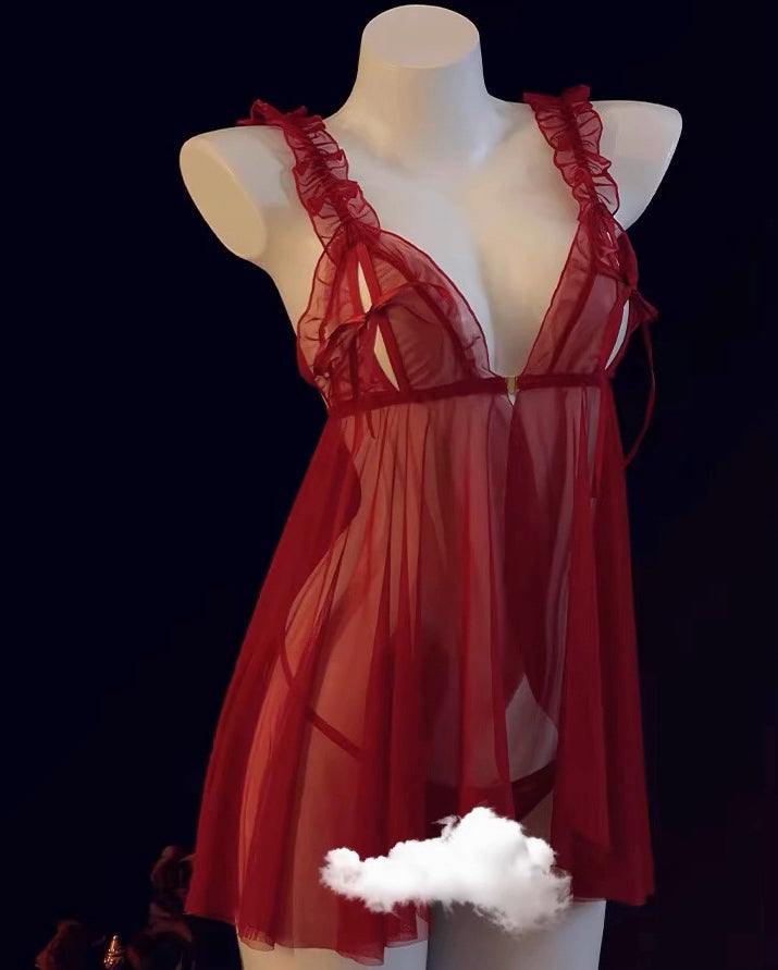 Bow mesh dress HA2861