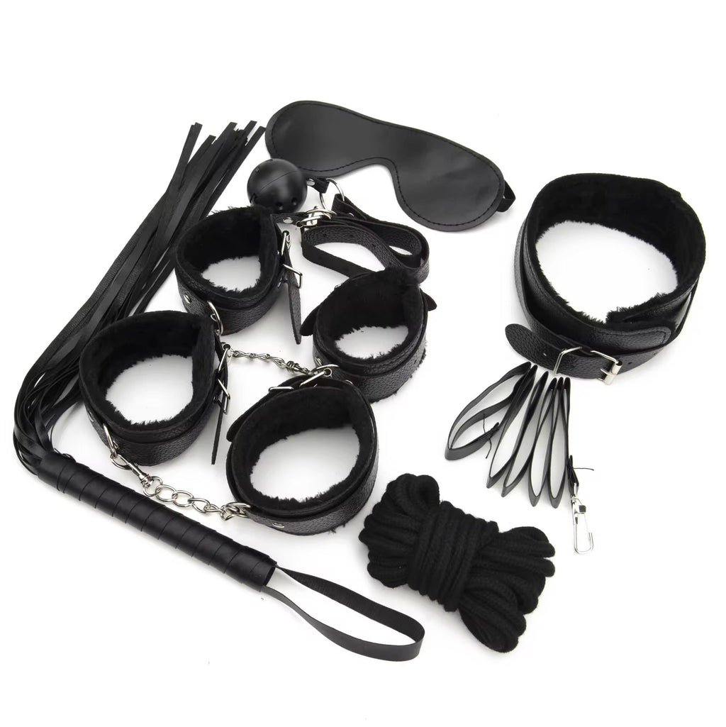 Fifty Shades of Grey Garter Set Couple Training 10 Pc Set Leather Garter Belt