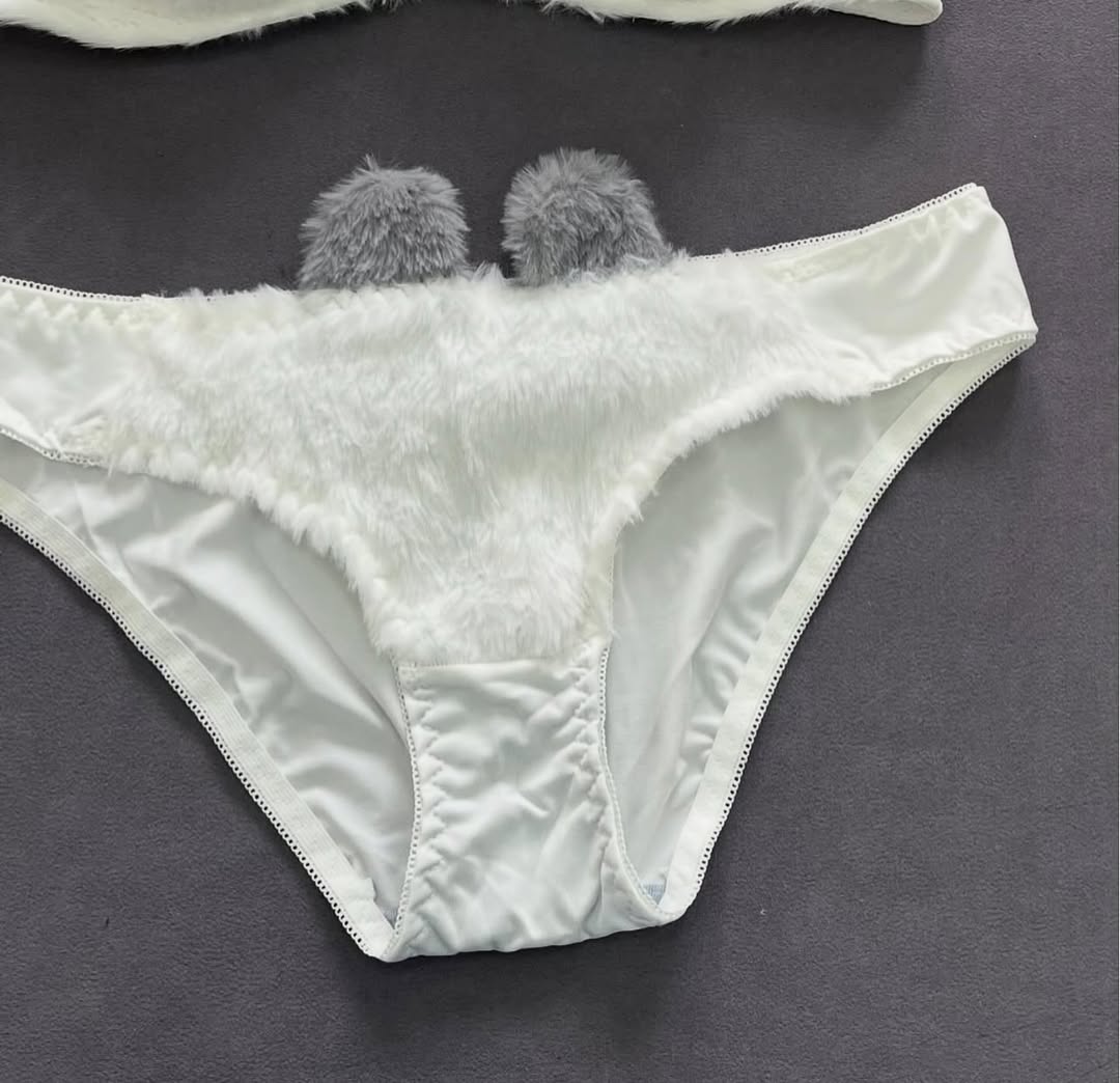 New High Quality Sexy Cute Kitty Anime Soft Plush Design Bra & Panty Set