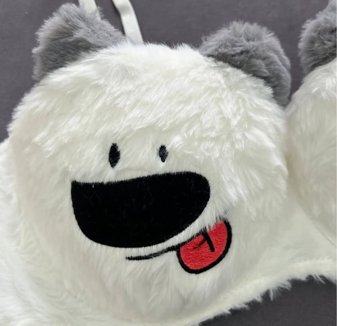 New High Quality Sexy Cute Kitty Anime Soft Plush Design Bra & Panty Set