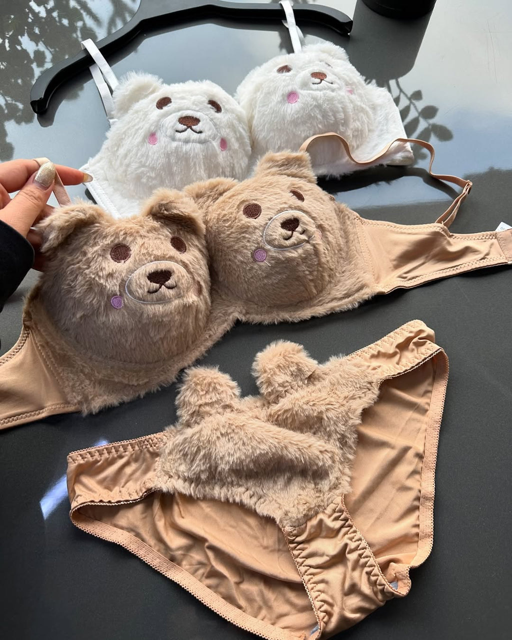 New High Quality Sexy Cute Kitty Anime Soft Plush Design Bra & Panty Set